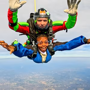 Couple skydiving in nashville