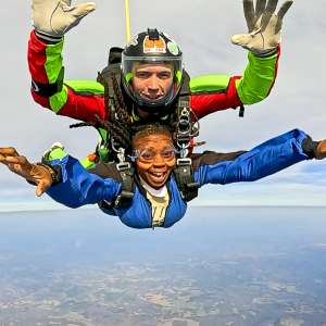 Couple skydiving in nashville