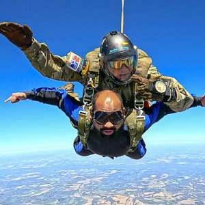 Couple skydiving in nashville